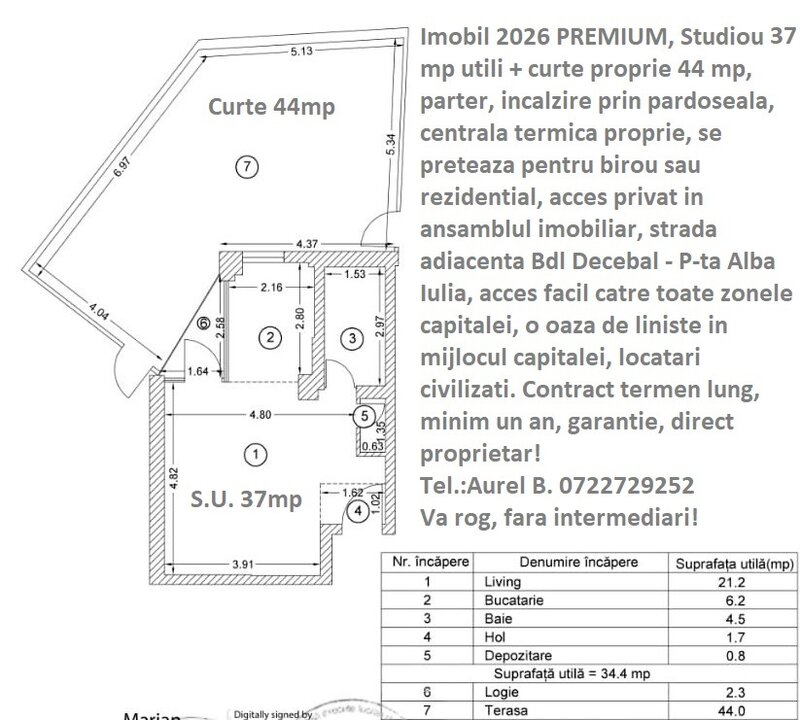 Decebal, Unirii, imobil Premium, prima inchiriere, centrala termica, curte.